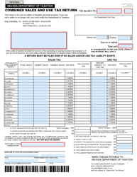 Form TXR-01.01C &quot;Combined Sales and Use Tax Return&quot; - Nevada, 2021