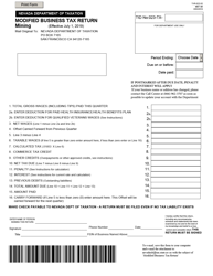 Form TXR-023.02 (MBT-MI) Modified Business Tax Return - Mining - Nevada