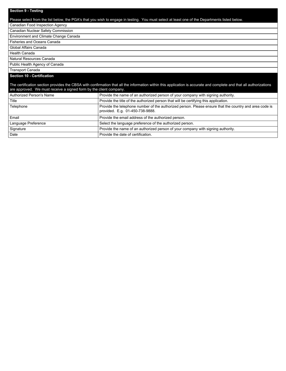 Form BSF373 Electronic Data Interchange (Edi) Application for the Integrated Import Declaration (Iid) - Canada, Page 6