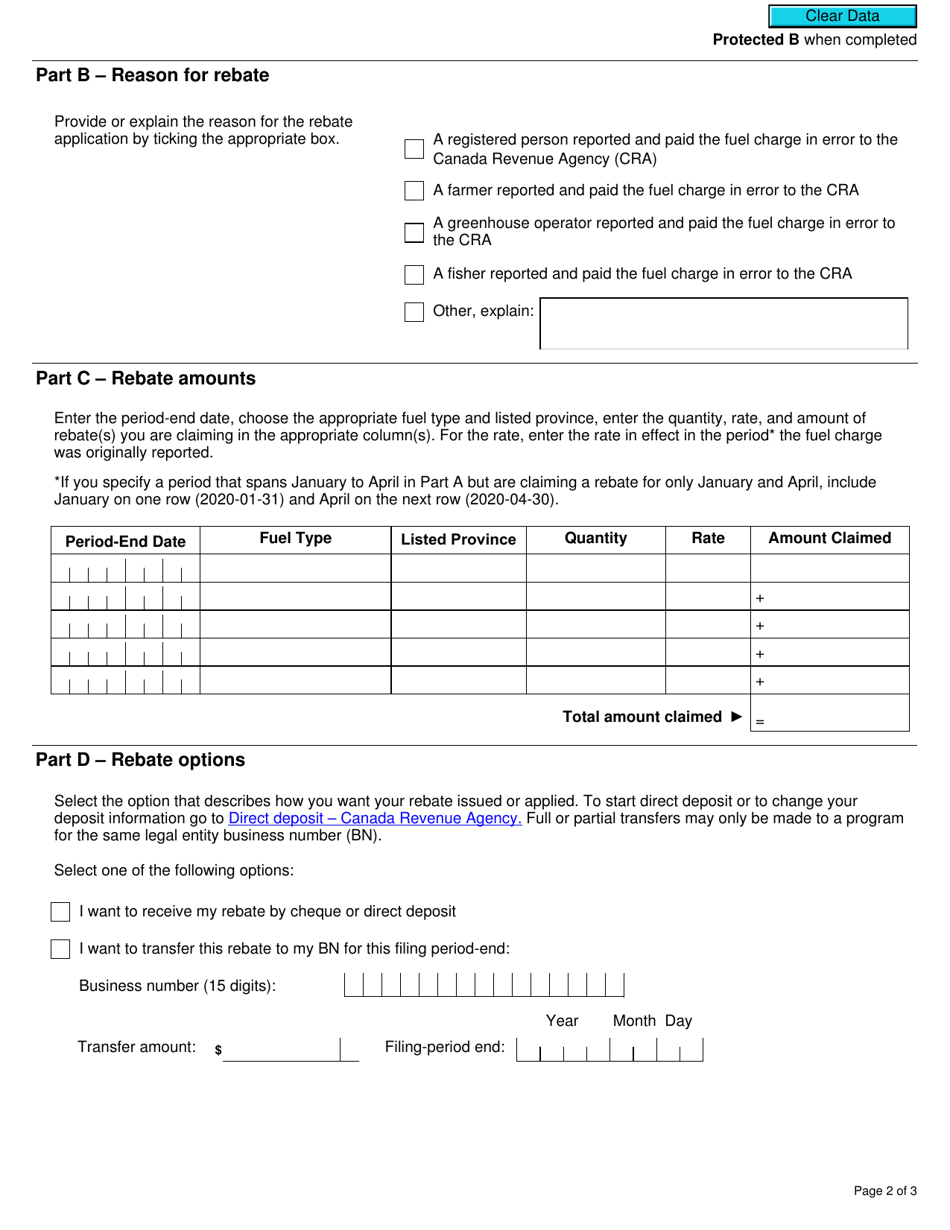 Form B403 Rebate for Fuel Charge Paid in Error - Canada, Page 2