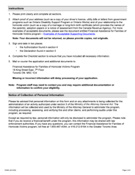 Form 0326E Application for Financial Assistance for Families of Homicide Victims - Ontario, Canada, Page 2