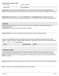 Form 3049E Application to the Ontario Research Fund for Small Infrastructure Funds - Ontario, Canada, Page 2
