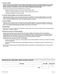 Form ON00072E Application to the Ontario Research Fund College-Industry Innovation Fund Round 9 - Ontario, Canada, Page 3
