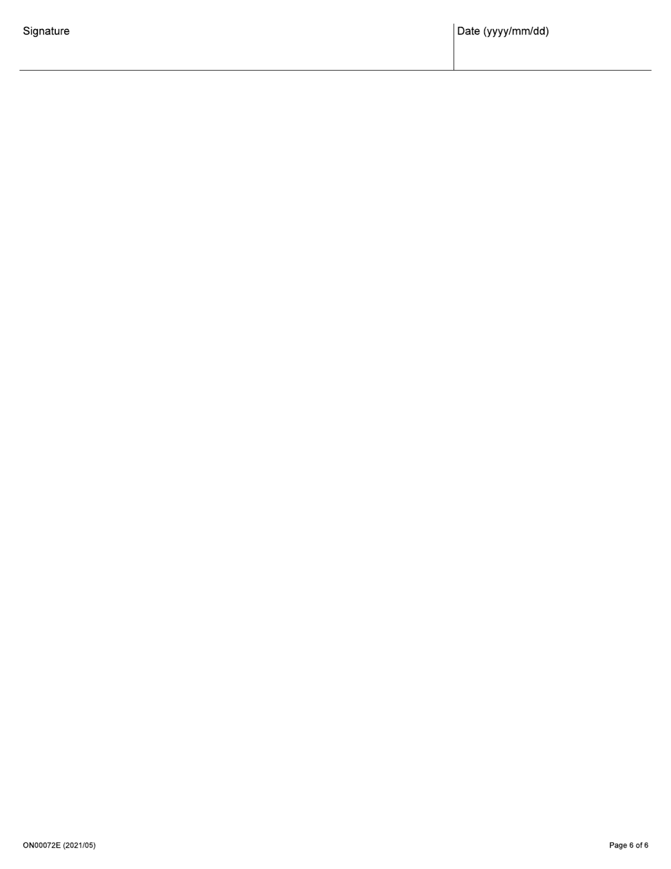 Form ON00072E Application to the Ontario Research Fund College-Industry Innovation Fund Round 9 - Ontario, Canada, Page 6