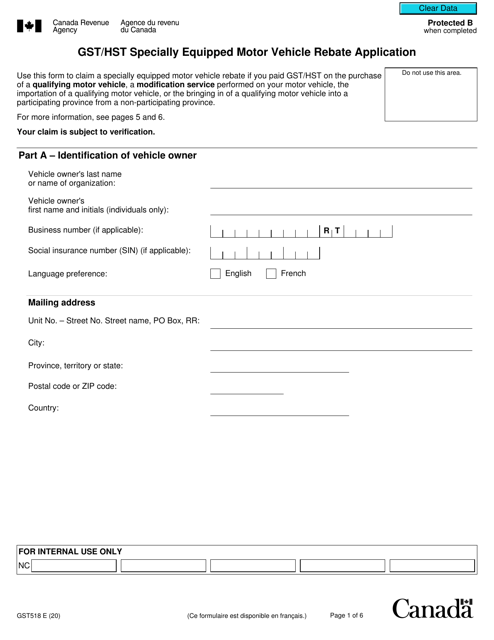 Form GST518  Printable Pdf