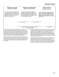 Form CPT169 Certificate of Coverage Under the Canada Pension Plan Pursuant to Article 6 Paragraph 2 and Articles 7 and 10 of the Agreement on Social Security Between Canada and the Republic of India - Canada (English/Hindi/French), Page 2