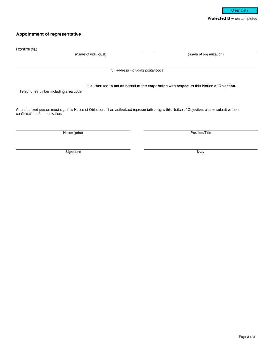 Form ON100 Notice of Objection - Ontario Corporations Tax Act - Canada, Page 2