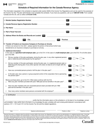 Document preview: Form RC154 Schedule of Required Information for the Canada Revenue Agency - Canada