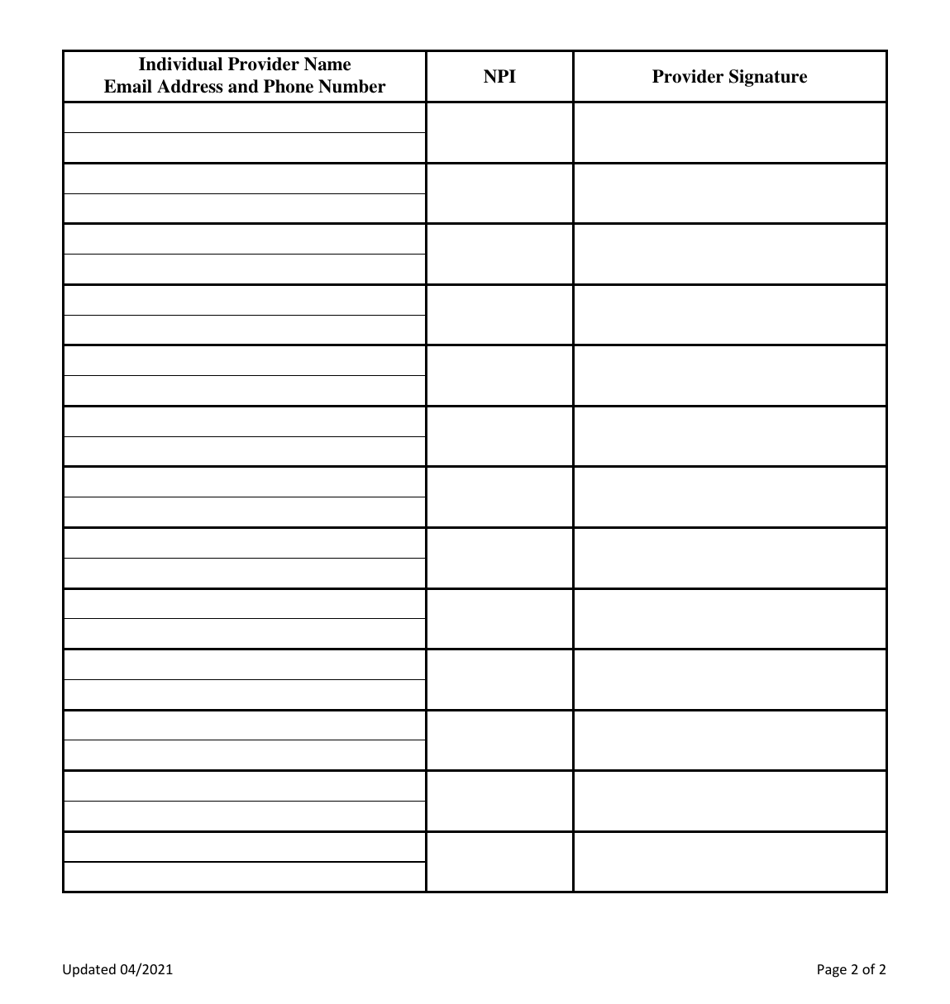 Associated Providers List - Nevada Medicaid Provider Group Enrollment Information - Nevada, Page 2