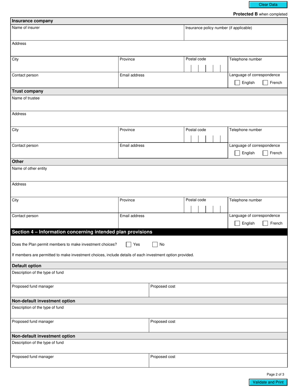 Form RC364 Application to Register a Plan as a Pooled Registered Pension Plan - Canada, Page 2
