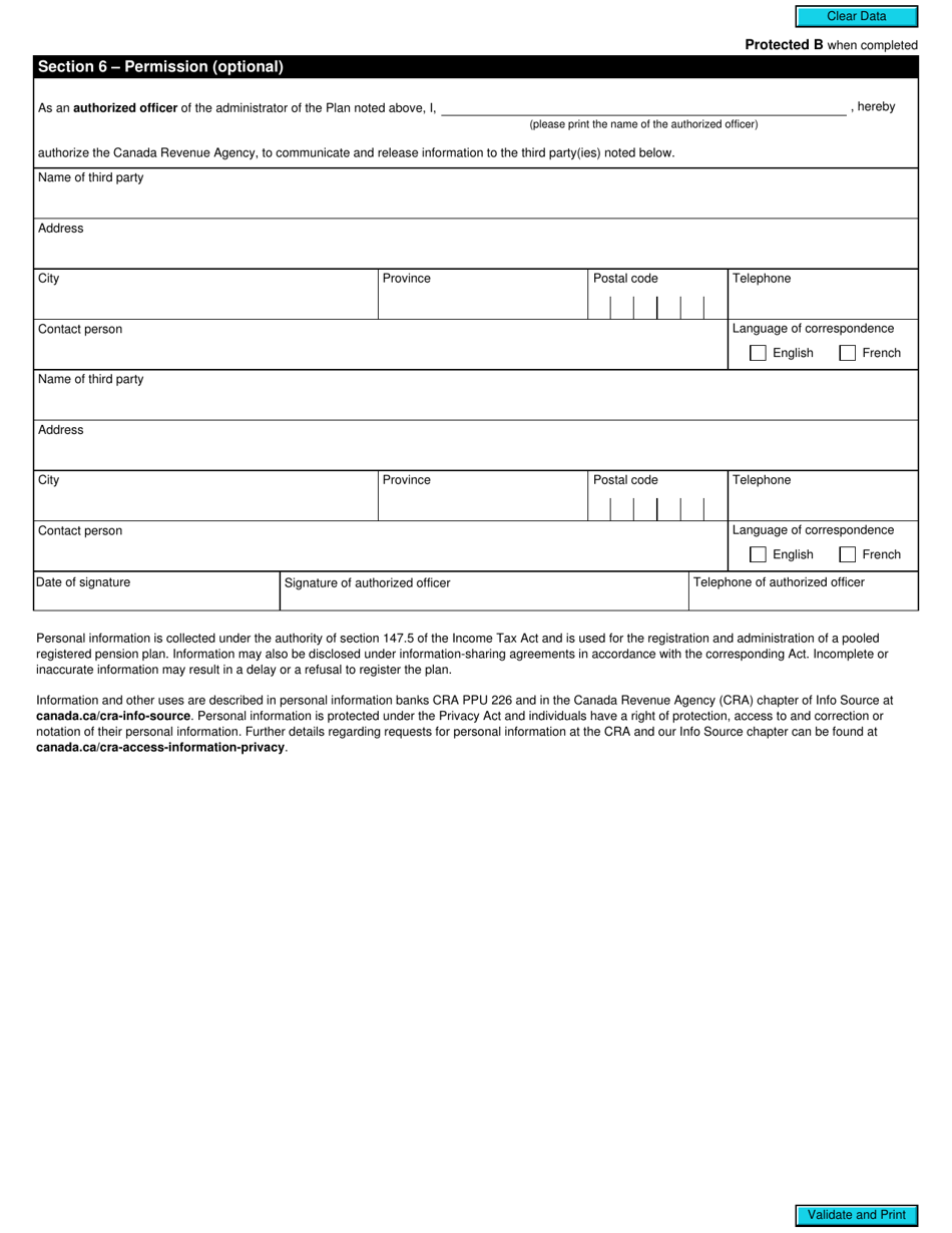 Form RC364-CA Application to Register a Pooled Pension Plan - Canada, Page 3