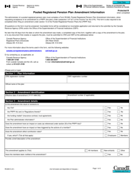 Form RC365 Pooled Registered Pension Plan Amendment Information - Canada