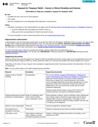 Form RC4288 &quot;Request for Taxpayer Relief - Cancel or Waive Penalties and Interest&quot; - Canada