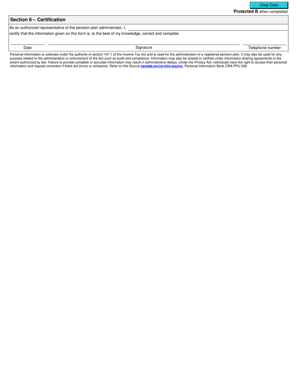 Form T2011 Registered Pension Plan Change of Information - Canada, Page 2