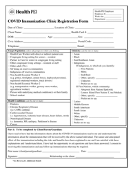 Document preview: Covid Immunization Clinic Registration Form - Prince Edward Island, Canada