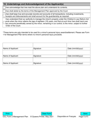 OCL Form 2 &quot;Management Plan - Schedule &quot;a&quot; to Judgment&quot; - Ontario, Canada, Page 5