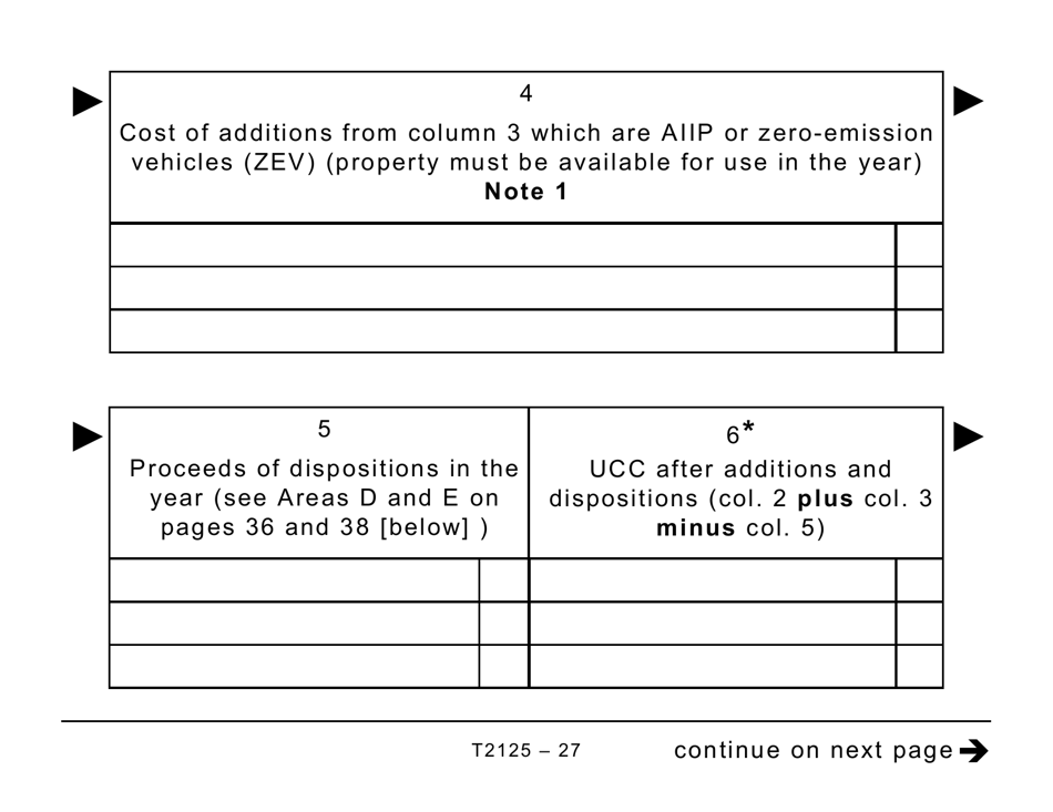 Form T2125 Statement of Business or Professional Activities (Large Print) - Canada, Page 27