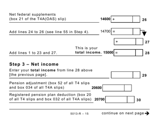 Form 5013-R Income Tax and Benefit Return for Non-residents and Deemed Residents of Canada - Large Print - Canada, Page 15