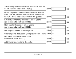Form 5013-R Income Tax and Benefit Return for Non-residents and Deemed Residents of Canada - Large Print - Canada, Page 20