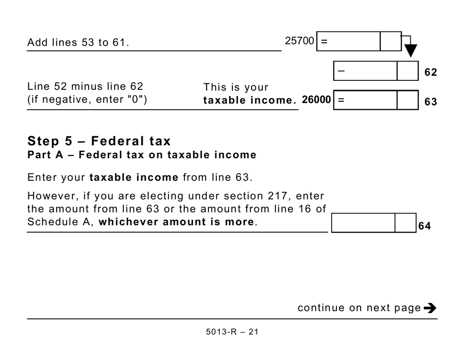 Form 5013-R Income Tax and Benefit Return for Non-residents and Deemed Residents of Canada - Large Print - Canada, Page 21