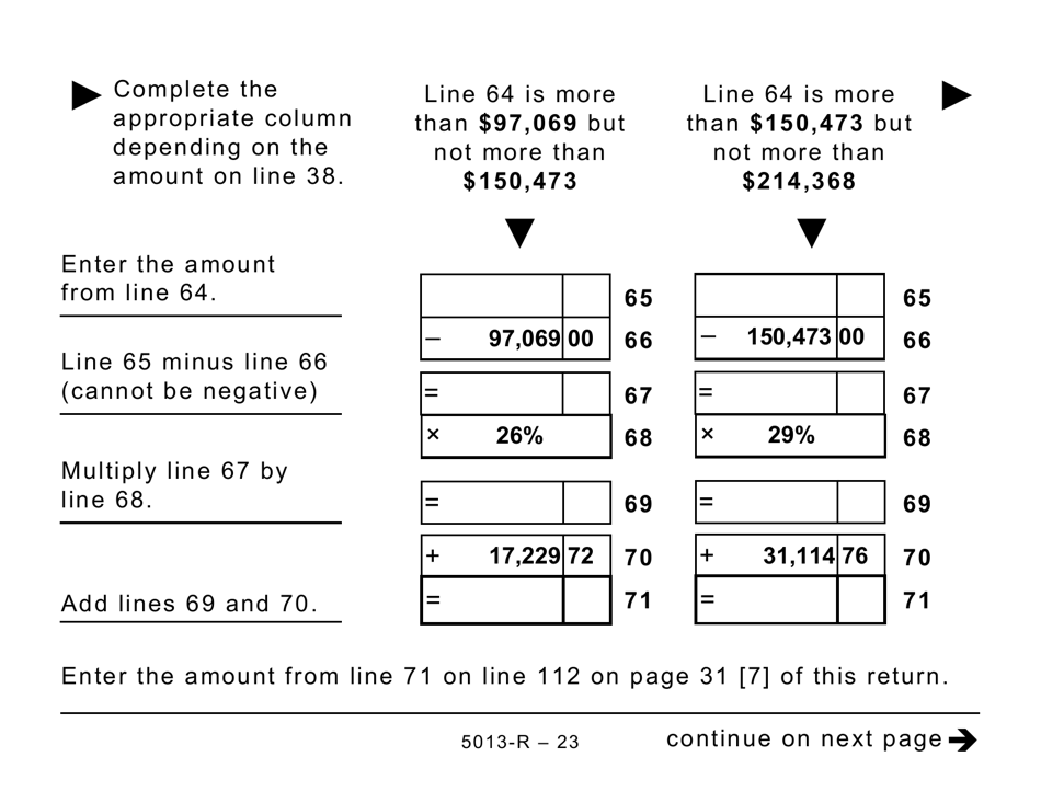 Form 5013-R Income Tax and Benefit Return for Non-residents and Deemed Residents of Canada - Large Print - Canada, Page 23