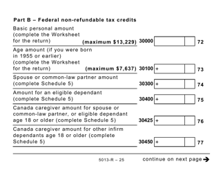 Form 5013-R Income Tax and Benefit Return for Non-residents and Deemed Residents of Canada - Large Print - Canada, Page 25