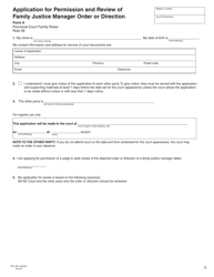 Form 9 (PFA746) Application for Permission and Review of Family Justice Manager Order or Direction - British Columbia, Canada, Page 4