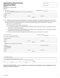 Form 15 (PFA722) Application About Priority Parenting Matter - British Columbia, Canada, Page 5
