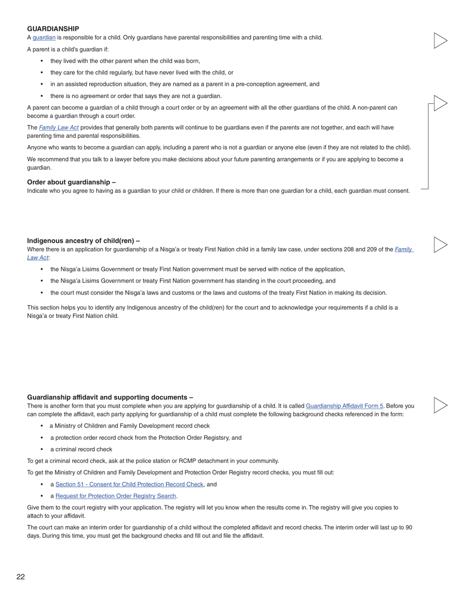 Form 17 (PFA723) Application for a Family Law Matter Consent Order - British Columbia, Canada, Page 22