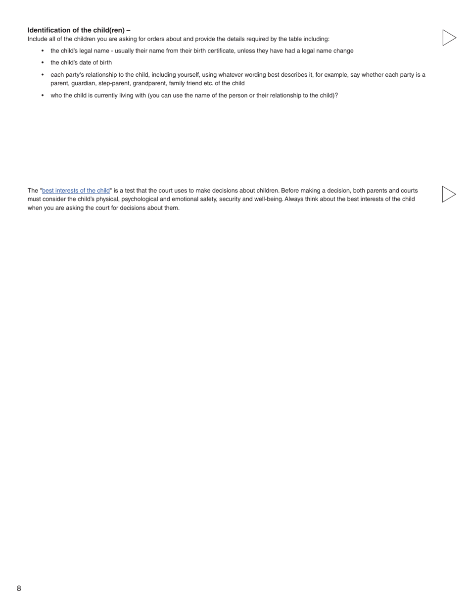 Form 17 (PFA723) Application for a Family Law Matter Consent Order - British Columbia, Canada, Page 8