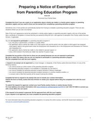 Form 20 Notice of Exemption From Parenting Education Program - British Columbia, Canada