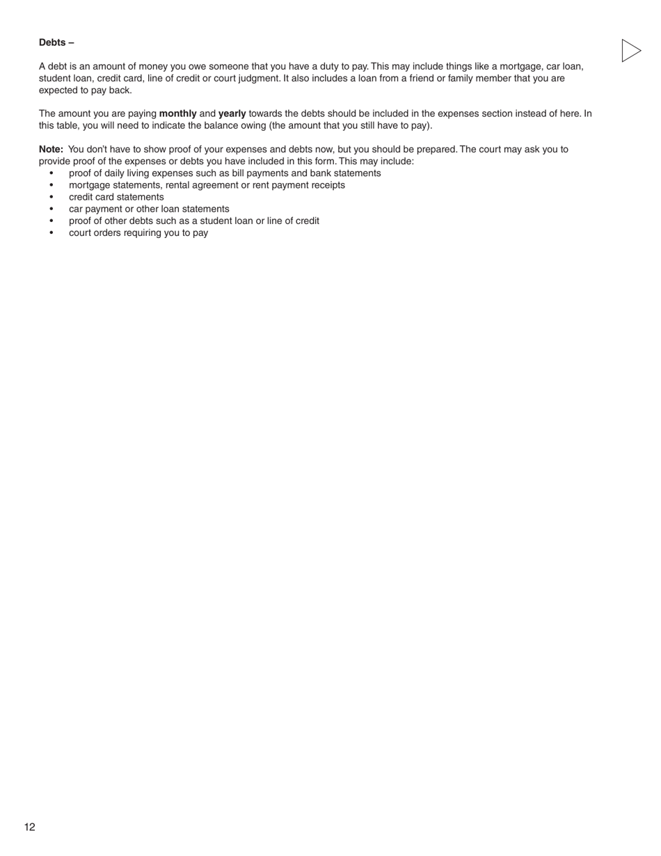 Form 4 (PFA713) Financial Statement - British Columbia, Canada, Page 12