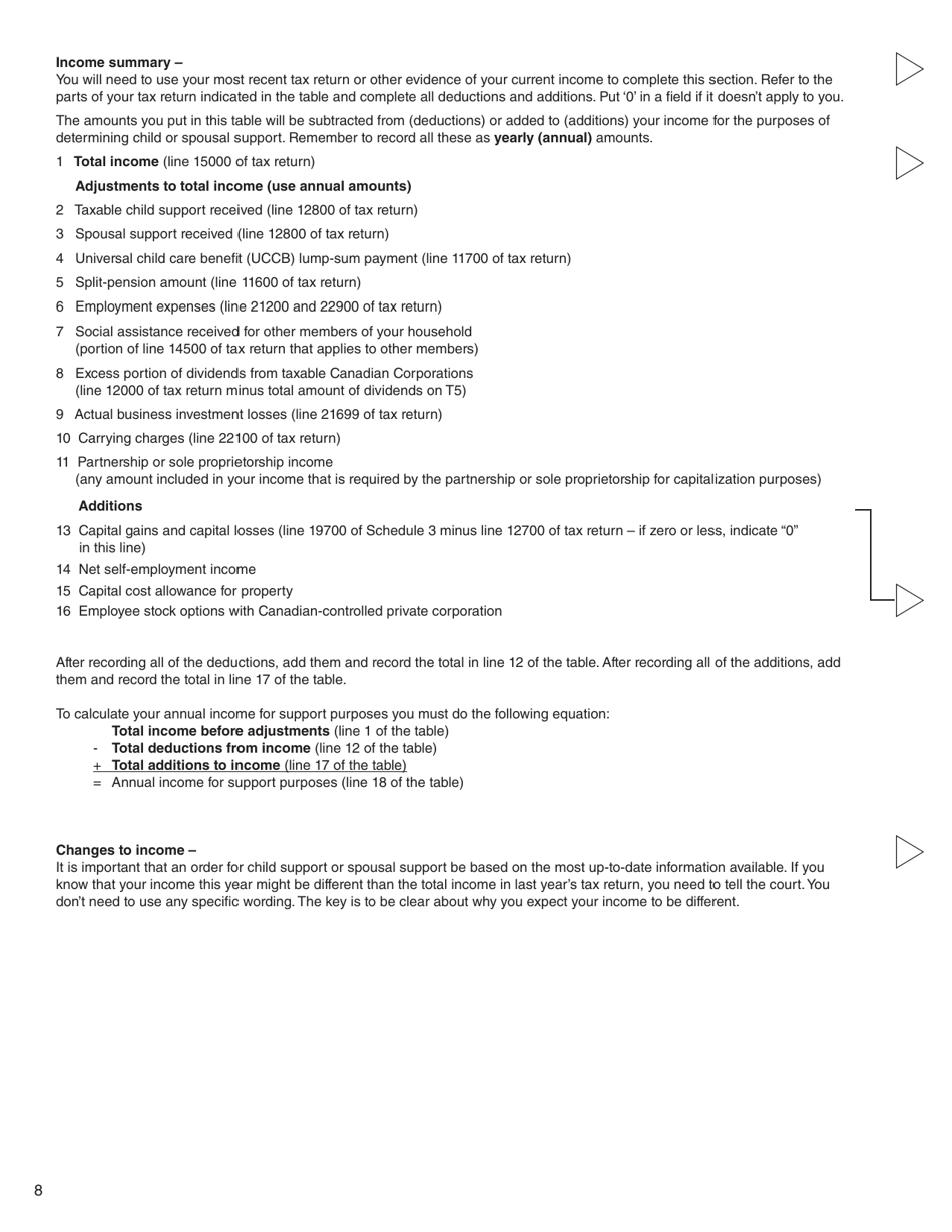 Form 4 (PFA713) Financial Statement - British Columbia, Canada, Page 8
