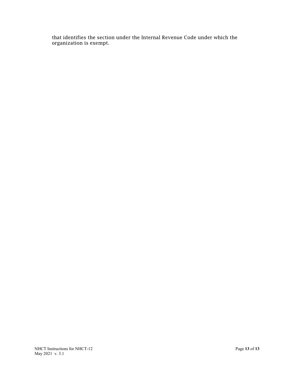 Instructions for Form NHCT-12 New Hampshire Annual Report - Charitable Organizations and Trusts - New Hampshire, Page 13