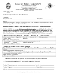 Document preview: Pre-physical Agility Test Medical Form - New Hampshire