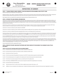 Instructions for Form BET Business Enterprise Tax Return - New Hampshire, Page 4