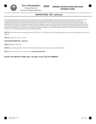 Instructions for Form BET Business Enterprise Tax Return - New Hampshire, Page 7