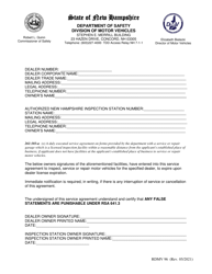 Form RDMV96 &quot;Service Agreement&quot; - New Hampshire