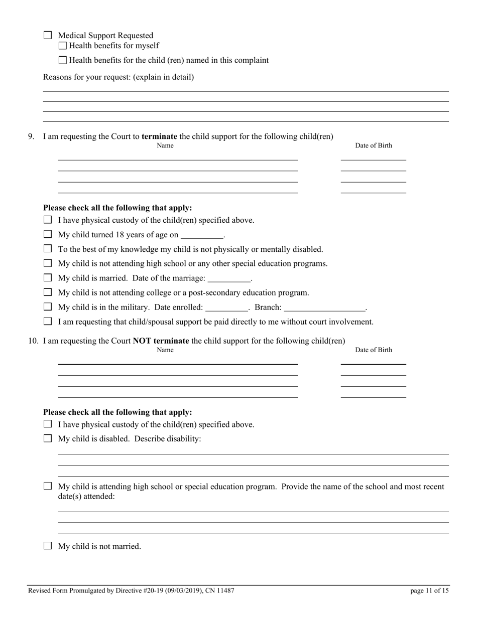 Form 11487 Application for Modification of Court Order / Cross-application for Modification of Court Order - New Jersey, Page 11
