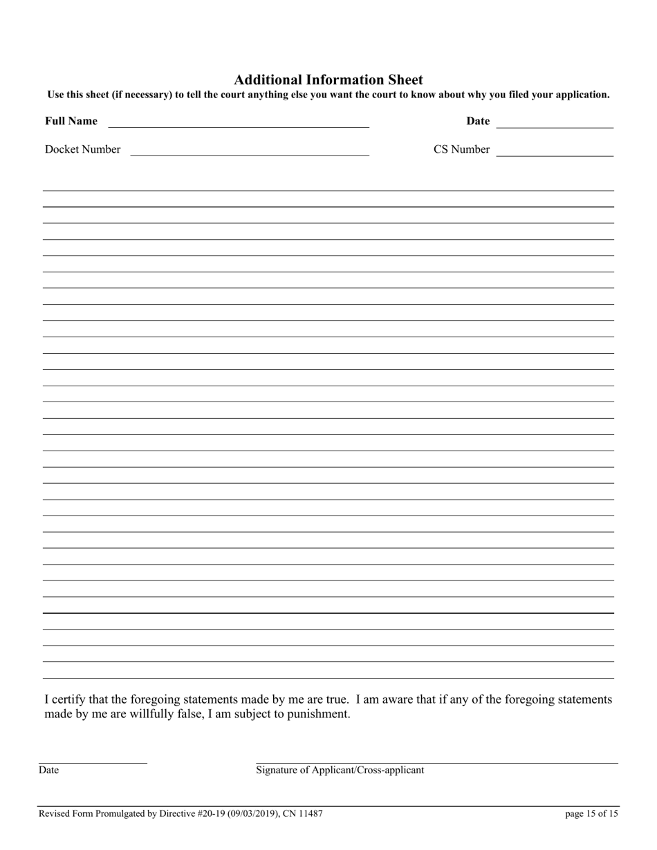 Form 11487 Application for Modification of Court Order / Cross-application for Modification of Court Order - New Jersey, Page 15