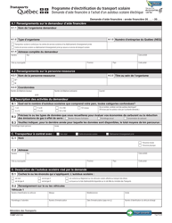 Document preview: Forme V-3067 Demande D'aide Financiere a L'achat D'un Autobus Scolaire Electrique - Quebec, Canada (French)