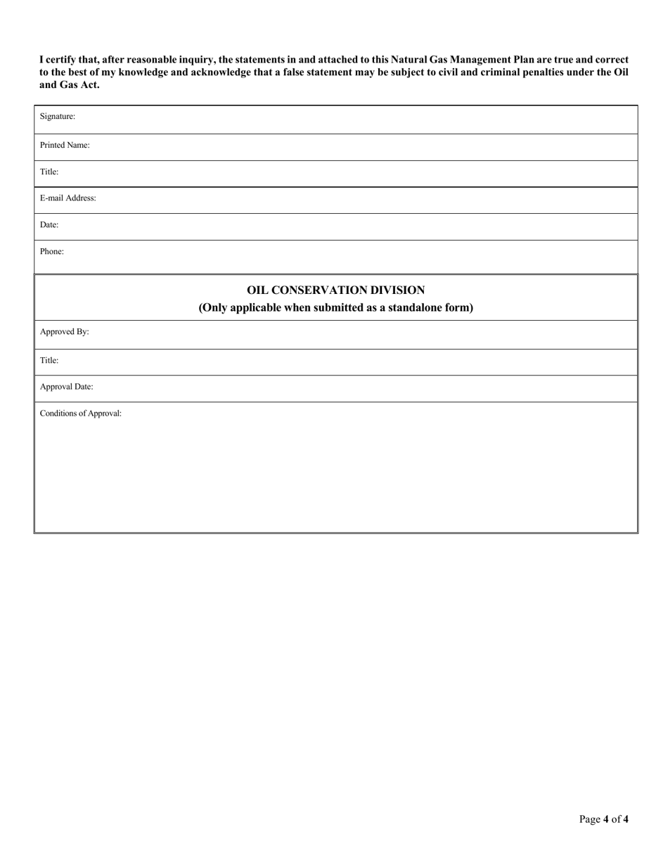 Natural Gas Management Plan - New Mexico, Page 4