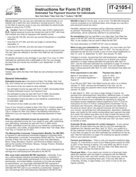 Instructions for Form IT-2105 Estimated Tax Payment Voucher for Individuals - New York