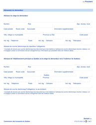 Forme CTQ-372 Enregistrement D&#039;un Repartiteur - Quebec, Canada (French), Page 2