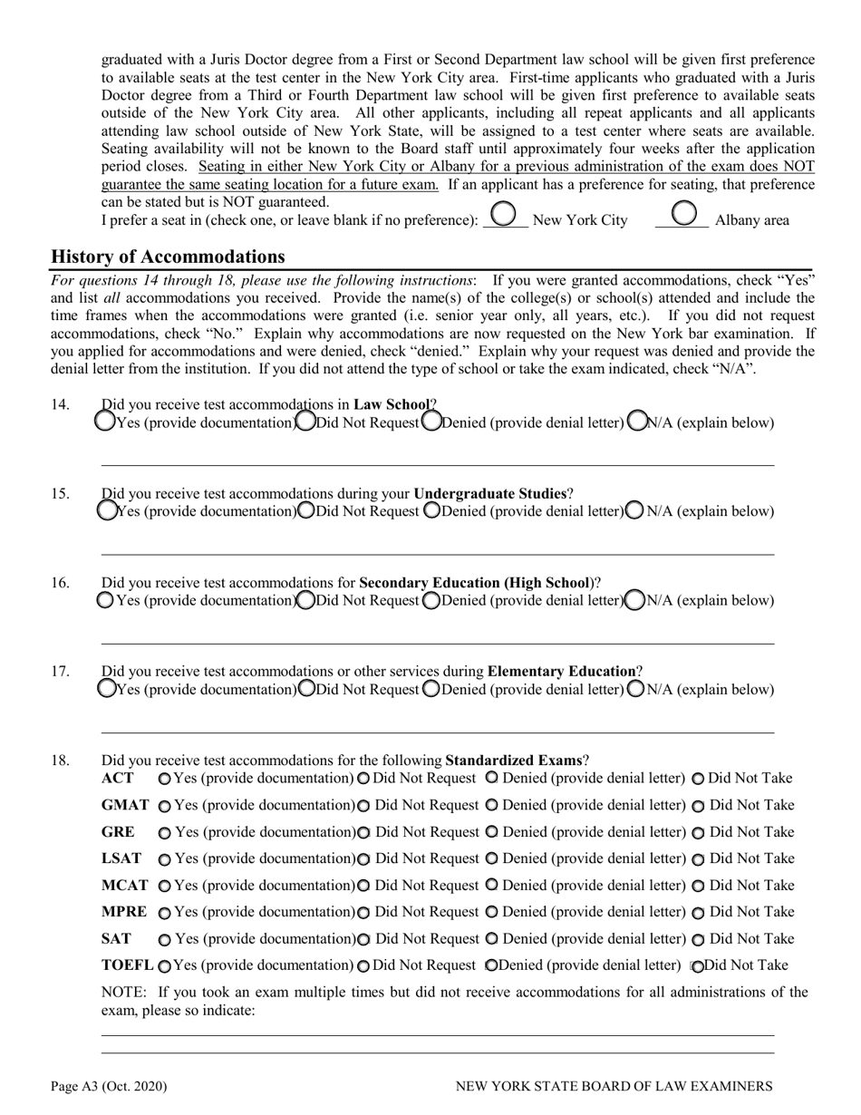 Application for Non-standard Test Accommodations (Nta) - New York, Page 3
