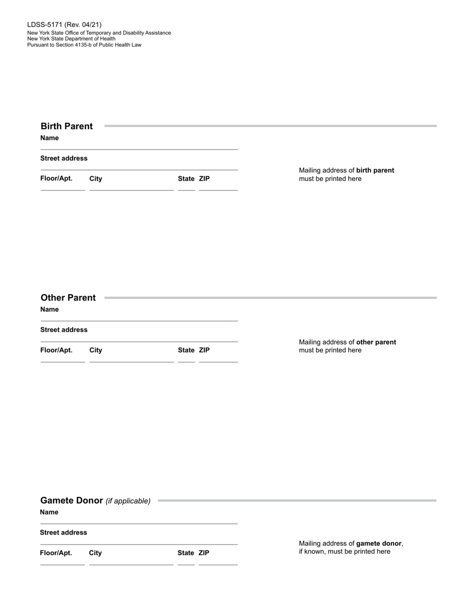 Form LDSS-5171 Acknowledgment of Parentage - New York, Page 6