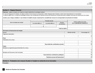 Forme F-0018 Volet 2 Rapport Final De L&#039;employeur - Soutien a L&#039;emploi En Recherche Et En Innovation - Quebec, Canada (French), Page 2
