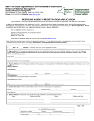 Pesticide Agency Registration Application - New York