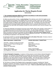 Application for Marine Regatta Permit - New York