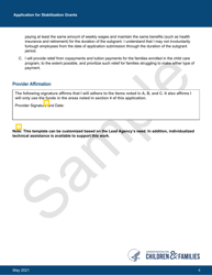 Exhibit C Federal Office of Child Care Sample Applications - New York, Page 5